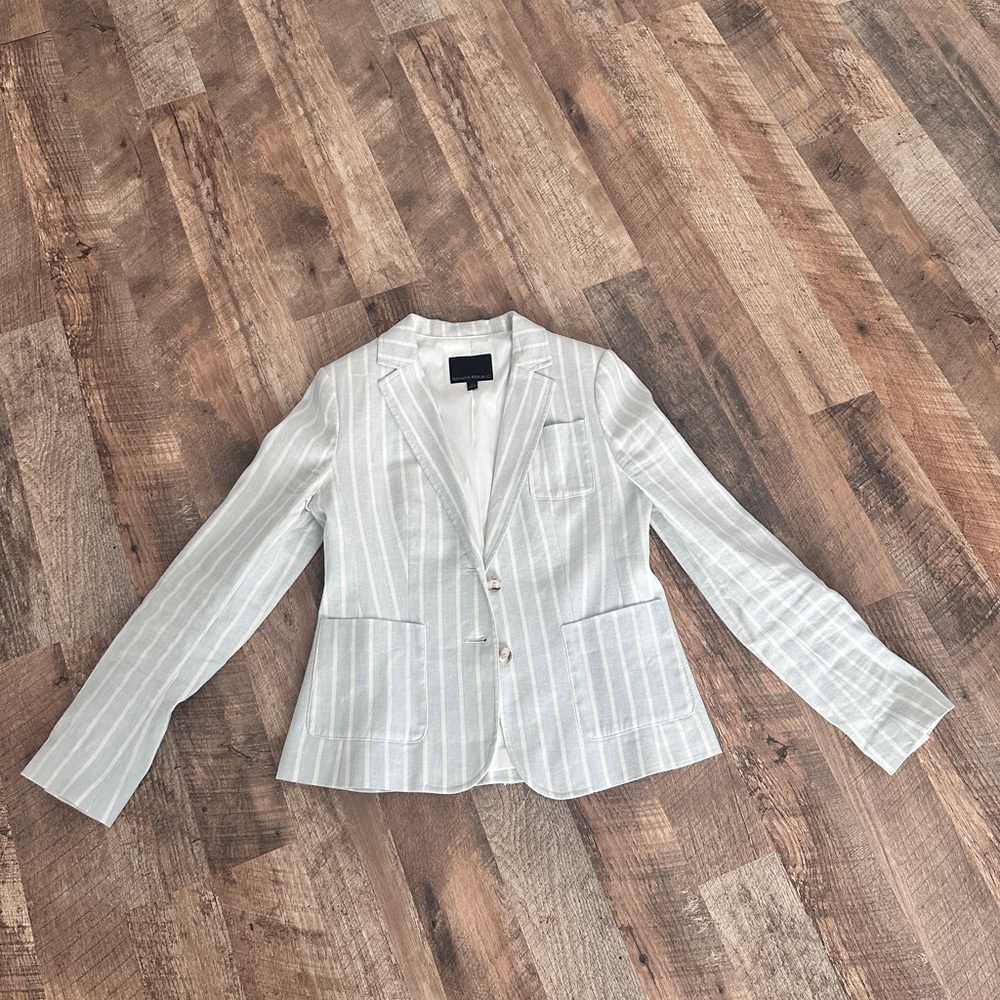 Banana Republic Striped White Blazer size 6